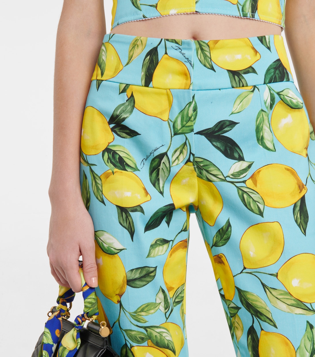 Printed cotton-blend high-rise pants | Dolce&Gabbana