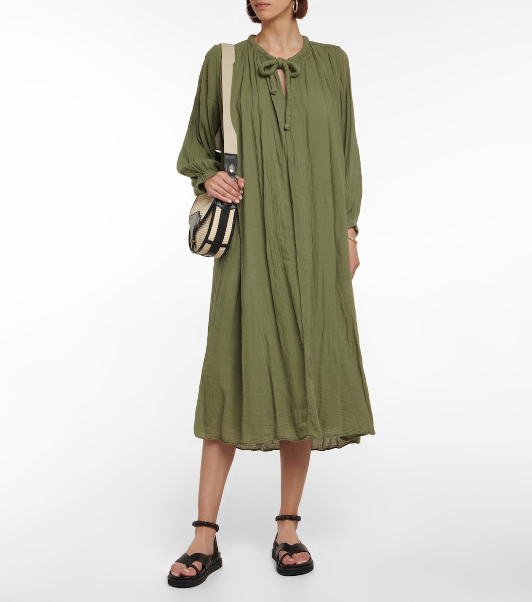 Frankie cotton voile midi dress | Velvet