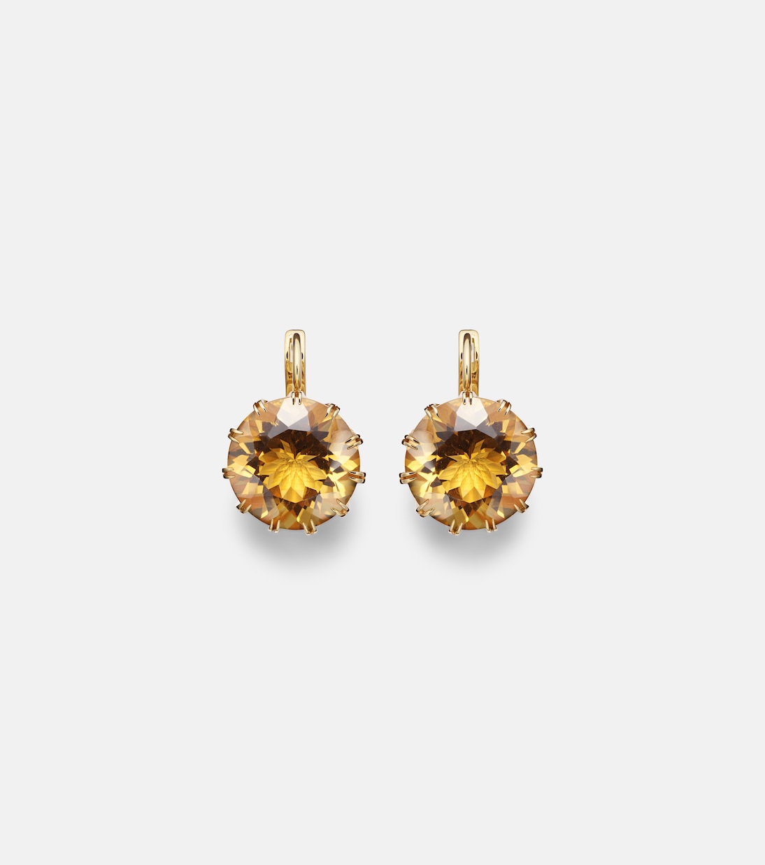 Orecchini in oro 18kt Crown Medium di Ileana Makri con dettagli in citrino, perfetti per uno stile giovane e raffinato.