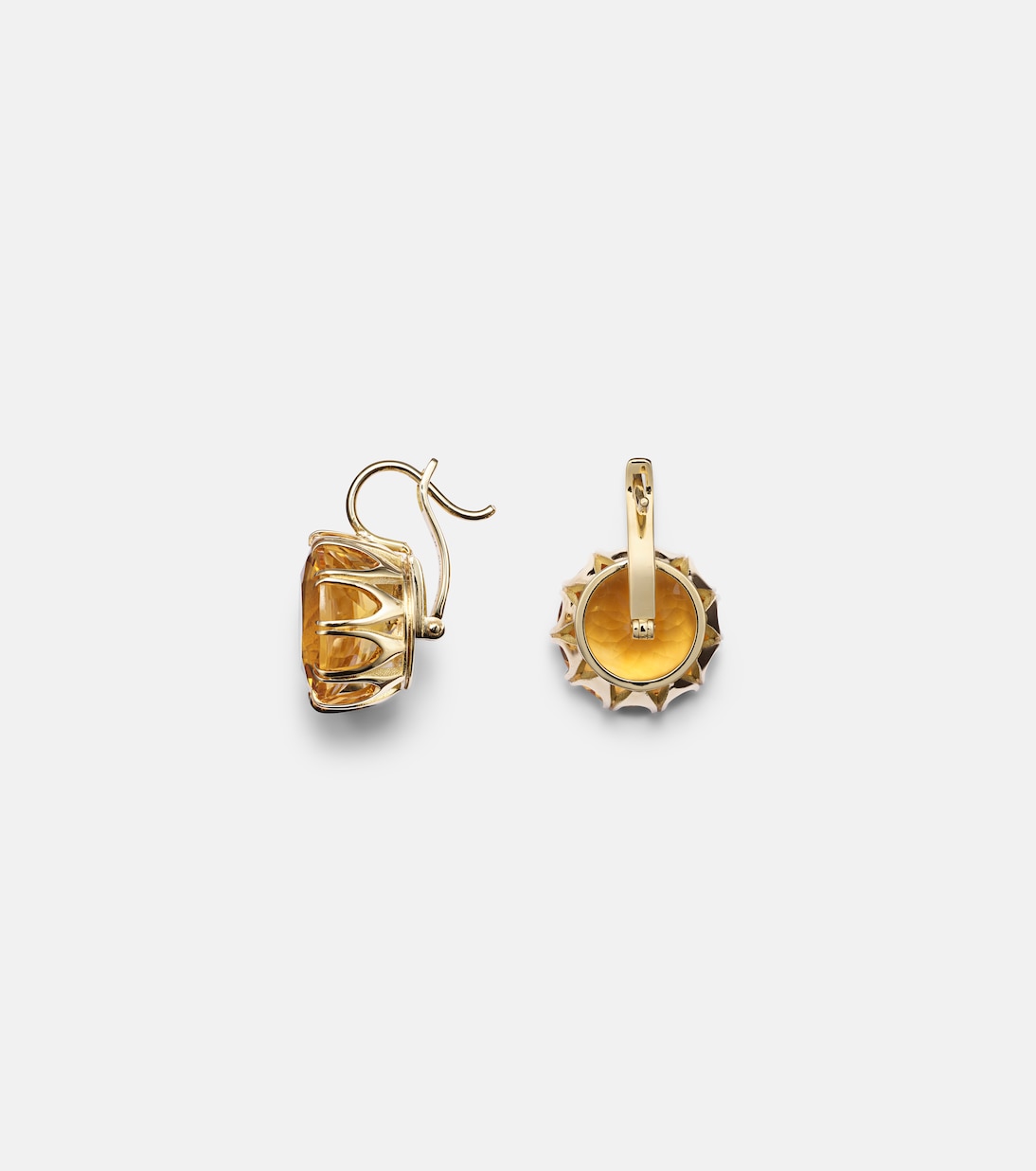 Orecchini in oro 18kt Crown Medium di Ileana Makri con dettagli in citrino, perfetti per uno stile giovane e raffinato.
