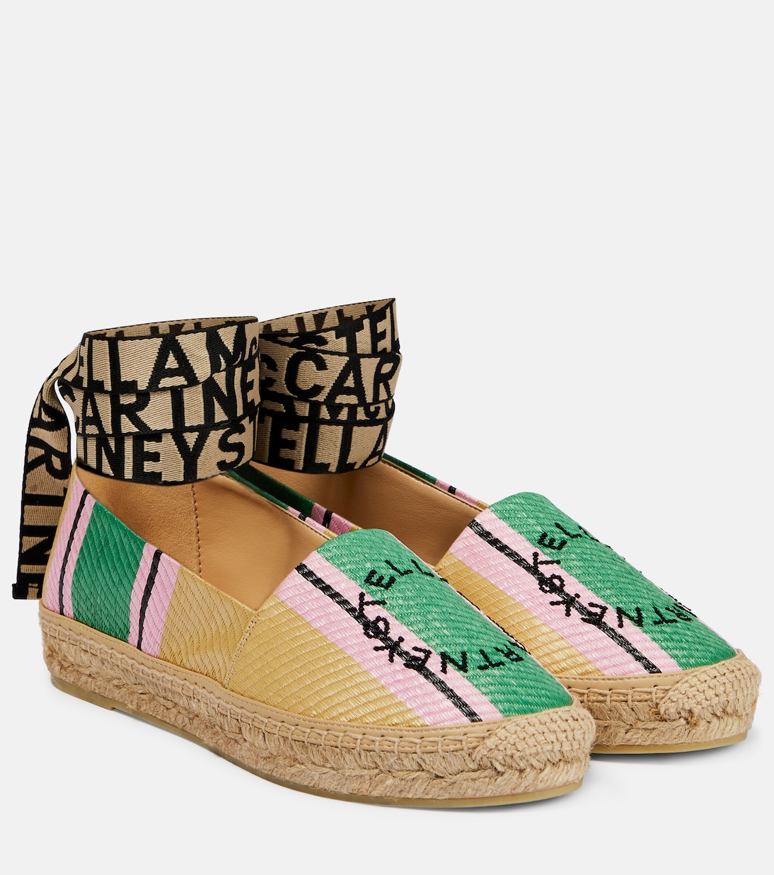 Gaia logo striped espadrilles | Stella McCartney