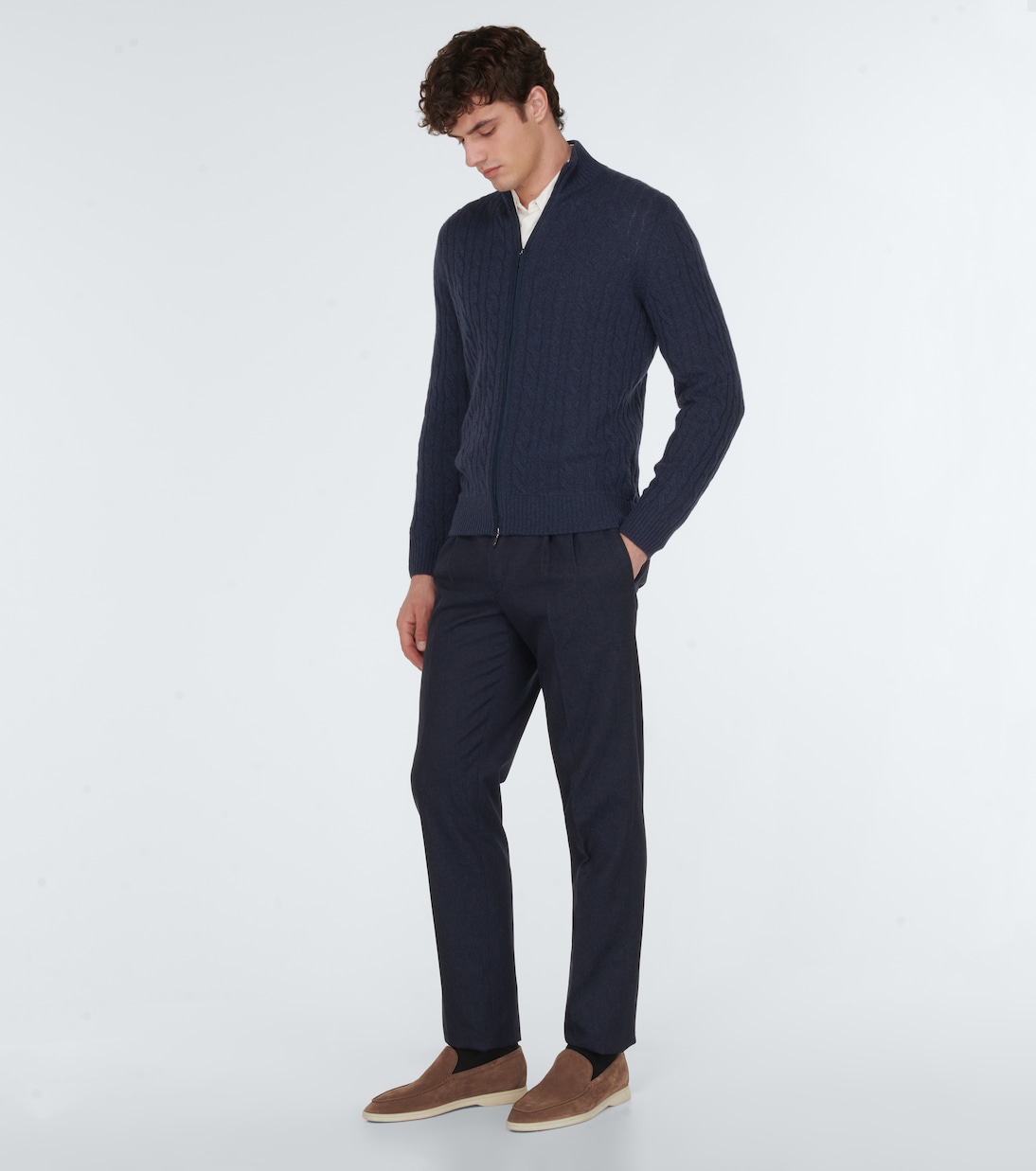 Cable-knit cashmere cardigan | Loro Piana