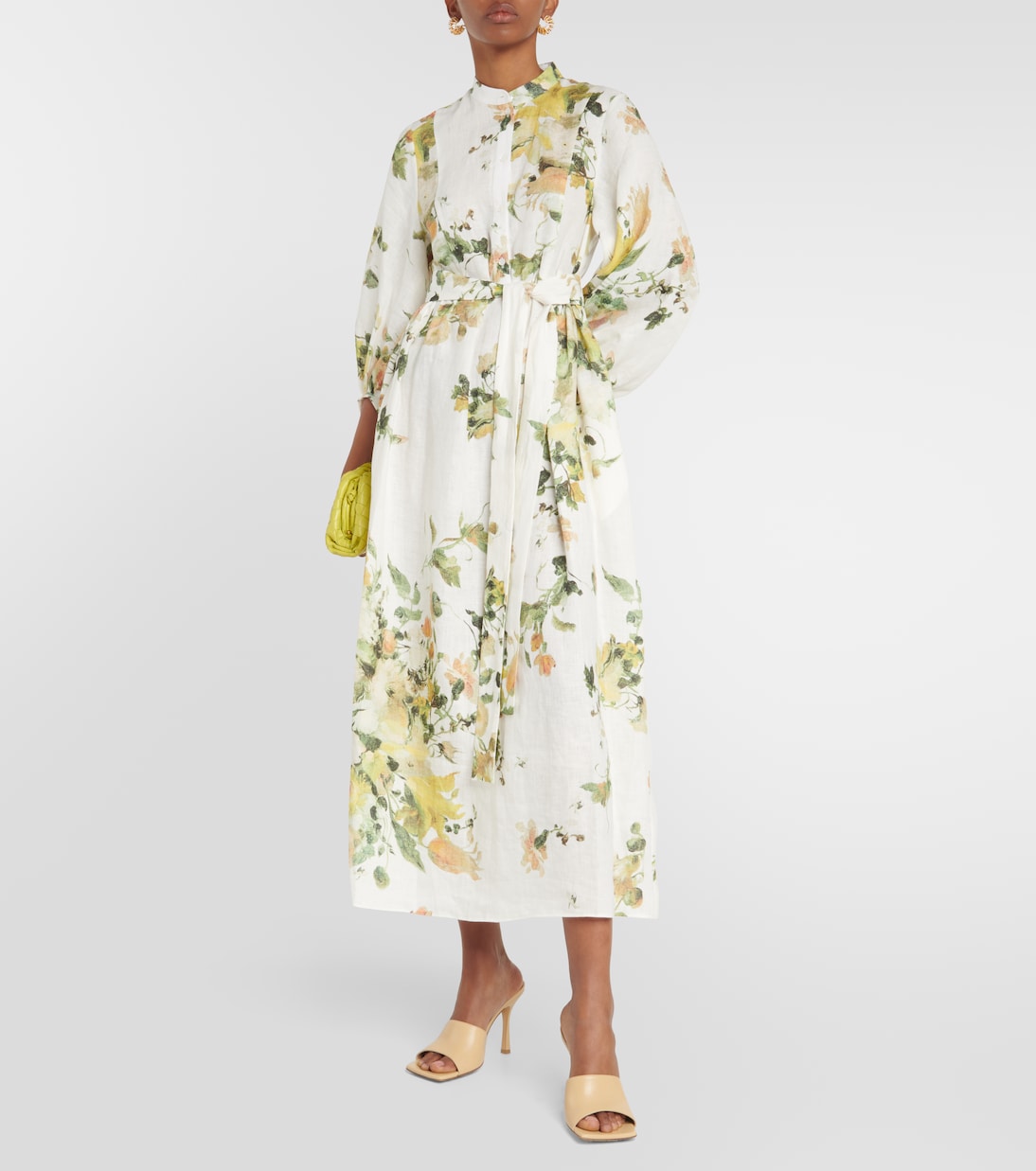 Wisteria floral linen minidress | Erdem