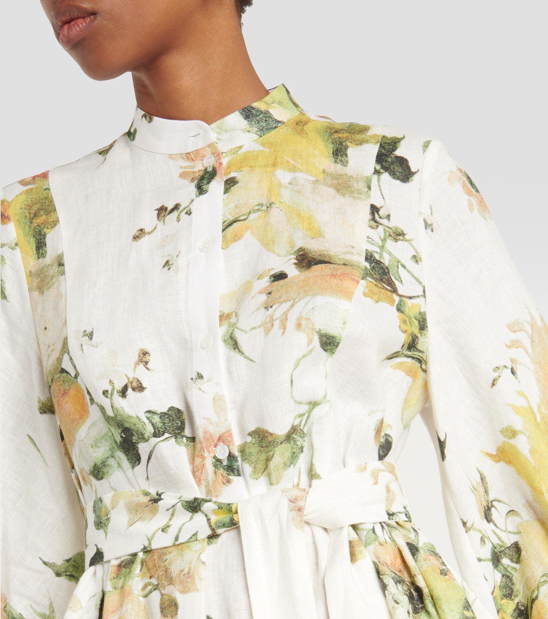 Wisteria floral linen minidress | Erdem