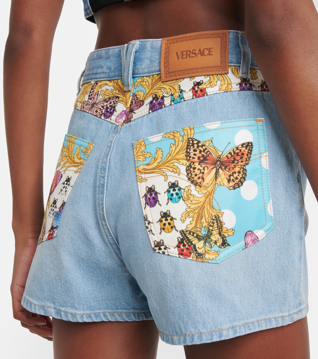 Short imprimé en jean | Versace