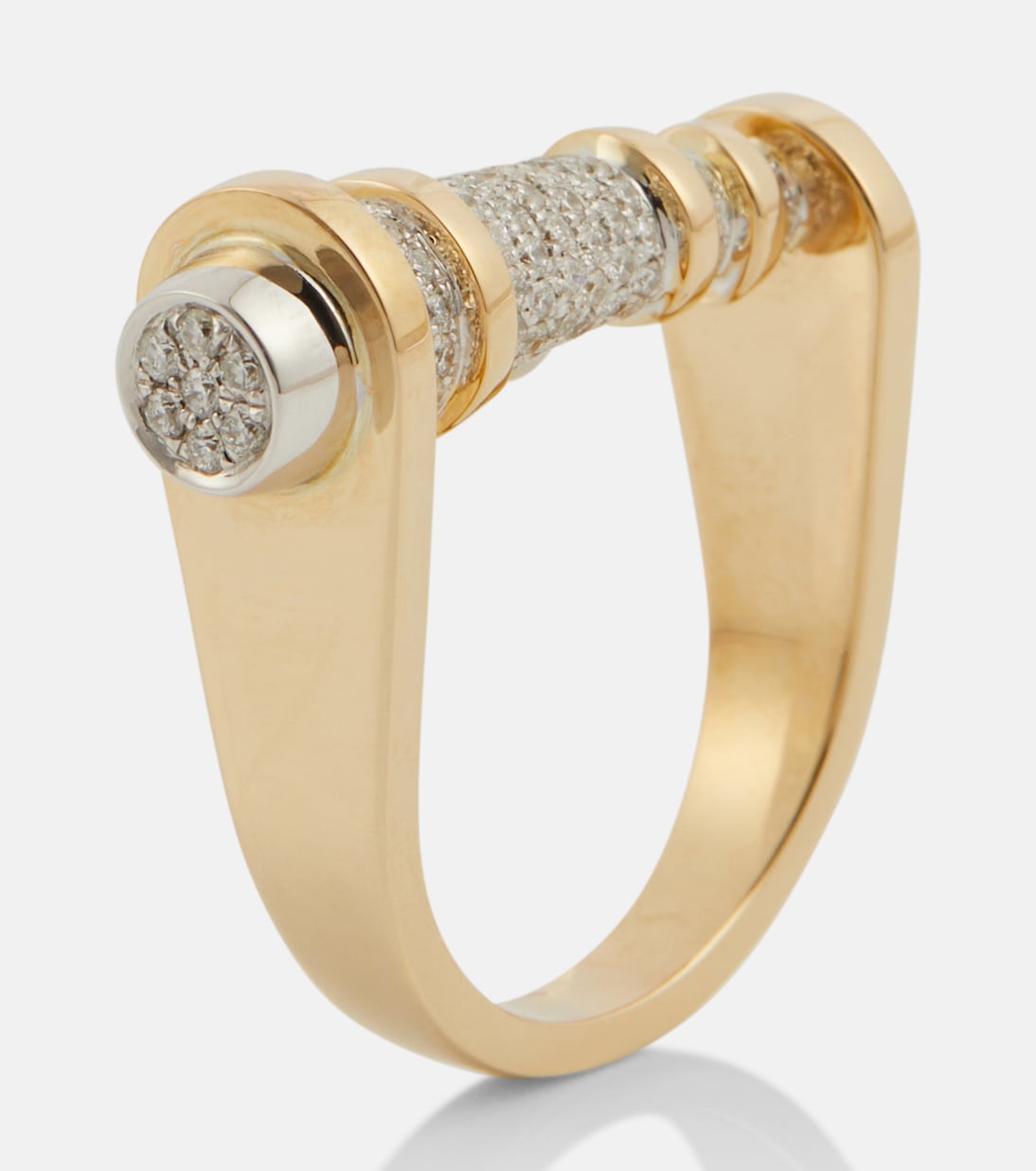 Anello Horn in oro 14kt con diamanti | Rainbow K
