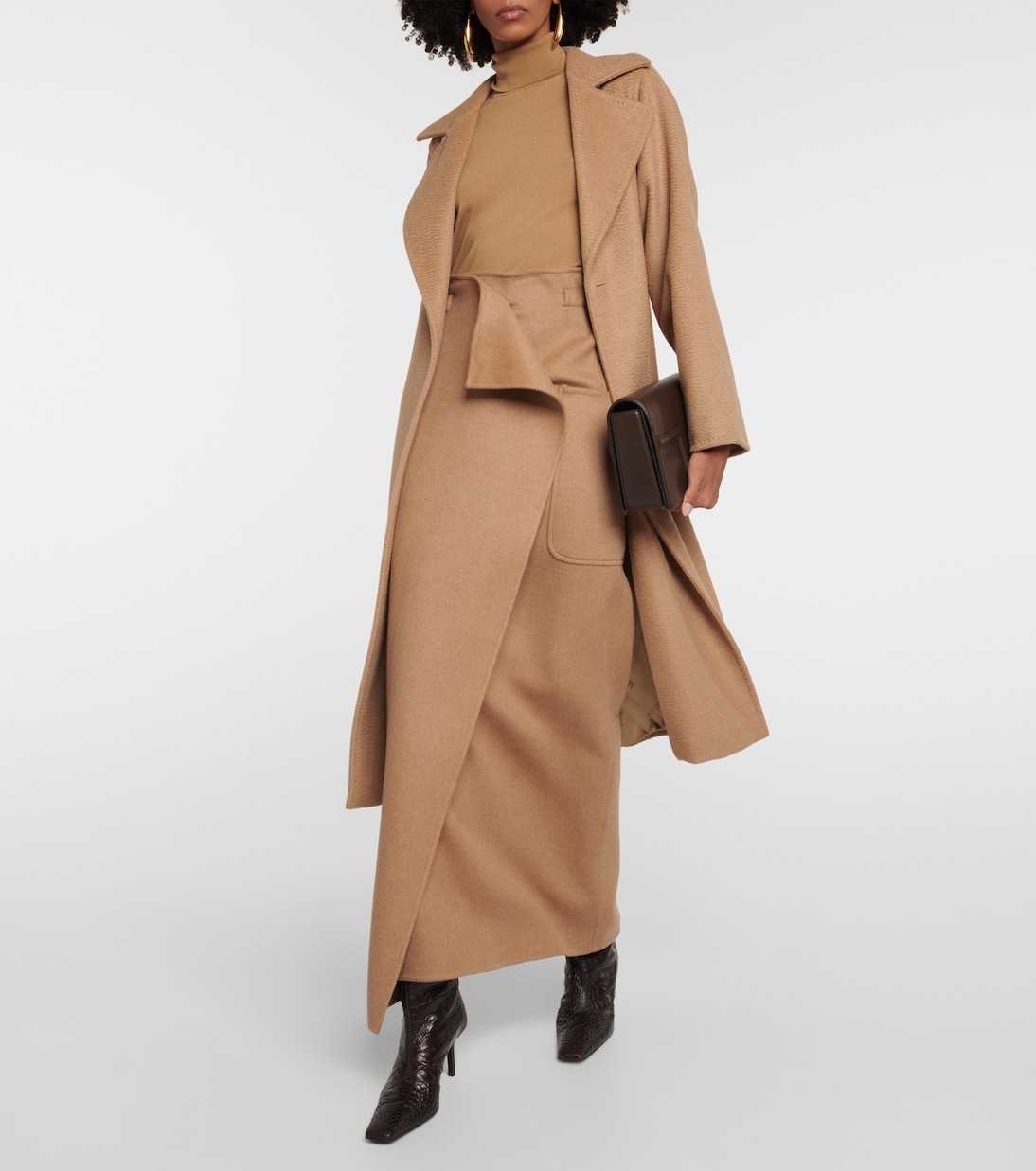 Gonna lunga Carbone in cammello | Max Mara