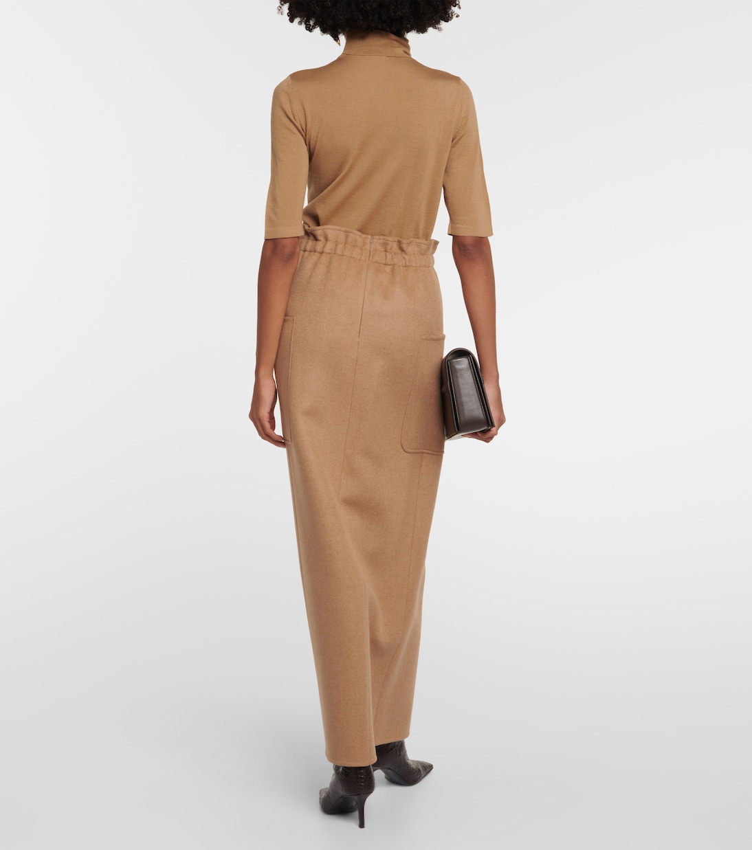 Gonna lunga Carbone in cammello | Max Mara