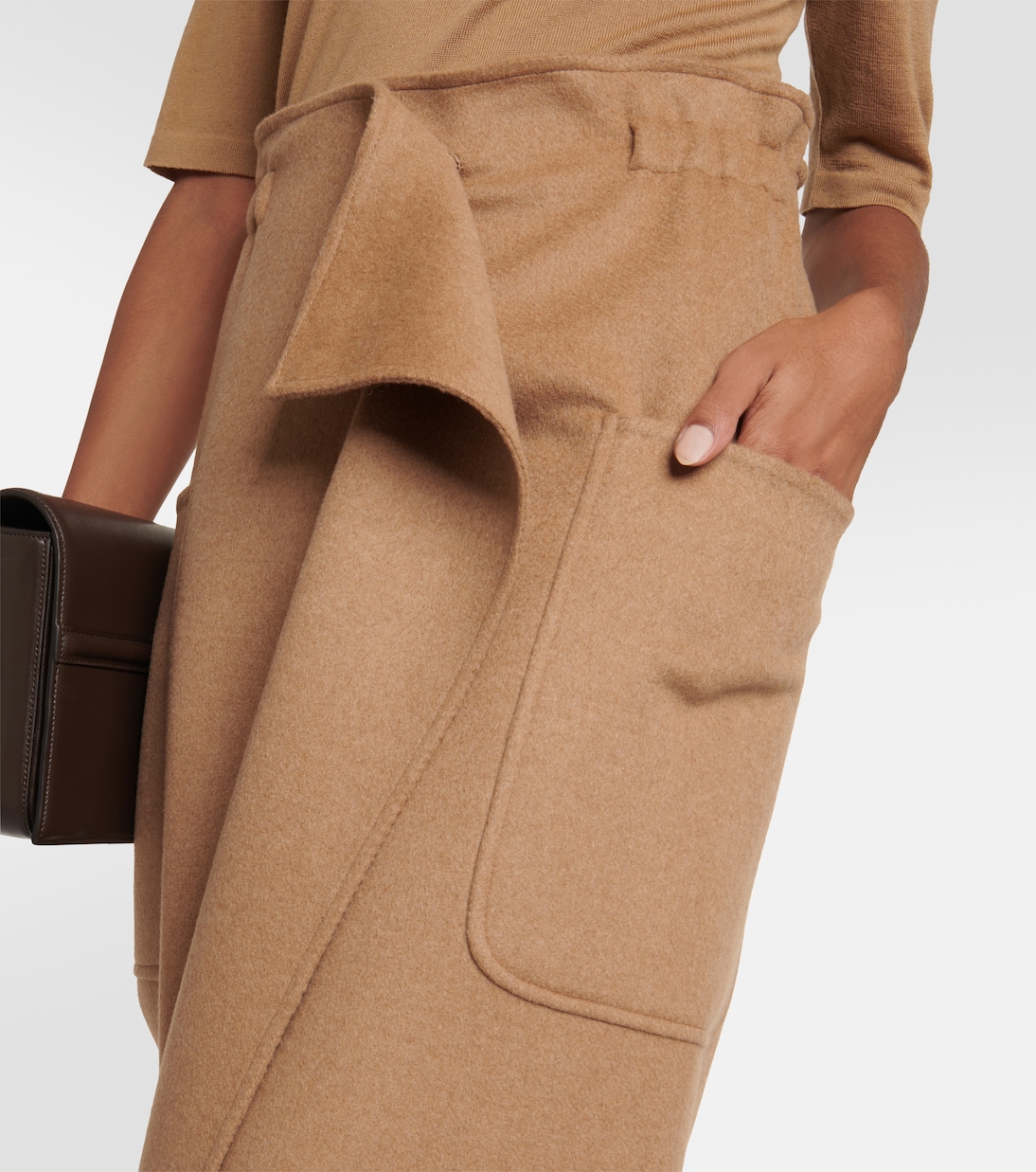 Gonna lunga Carbone in cammello | Max Mara