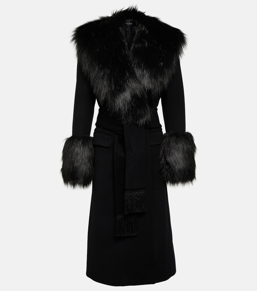 Manteau en laine et cachemire à fourrure synthétique | Dolce&Gabbana