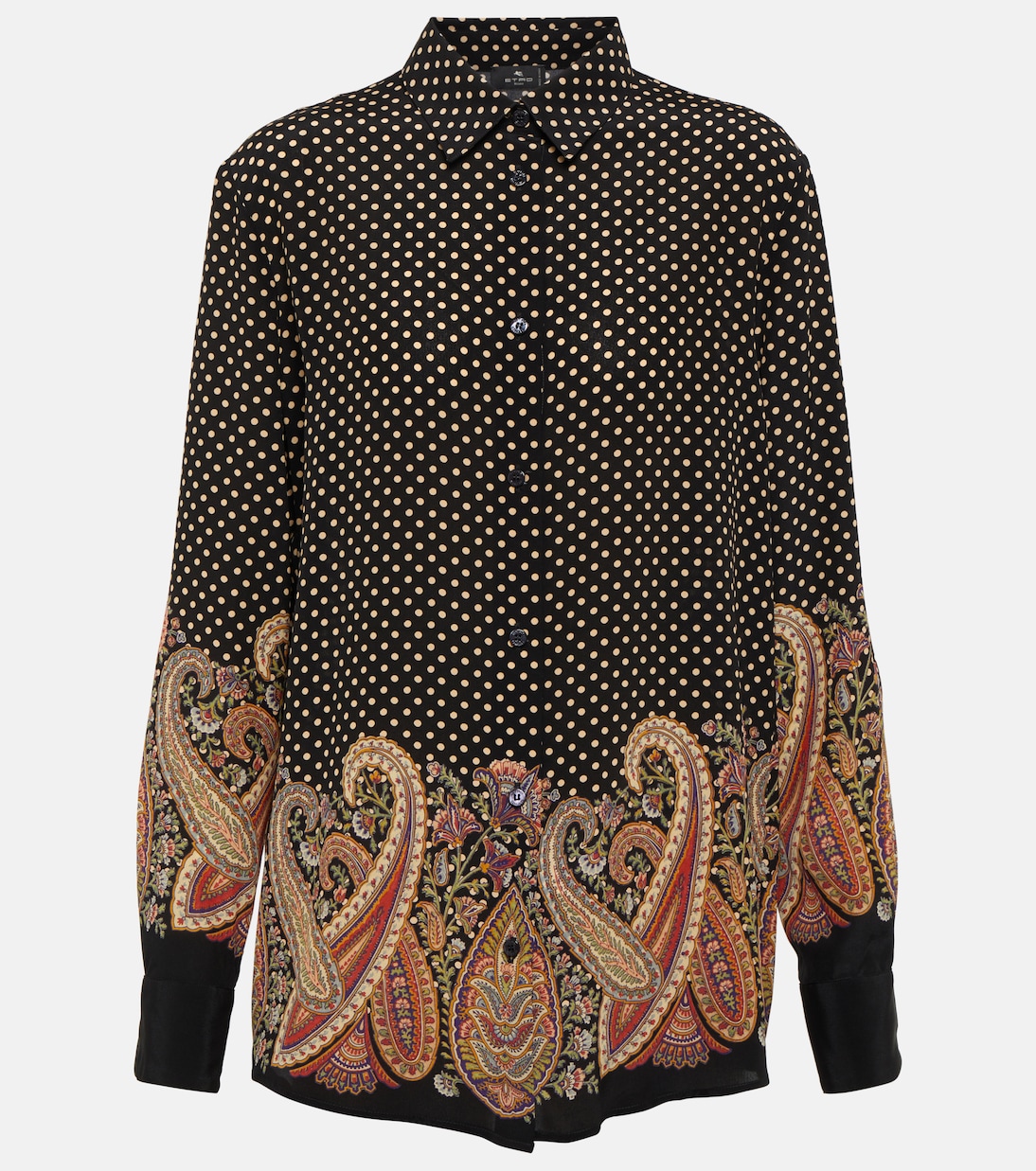 Chemise en soie à pois et motif cachemire | Etro