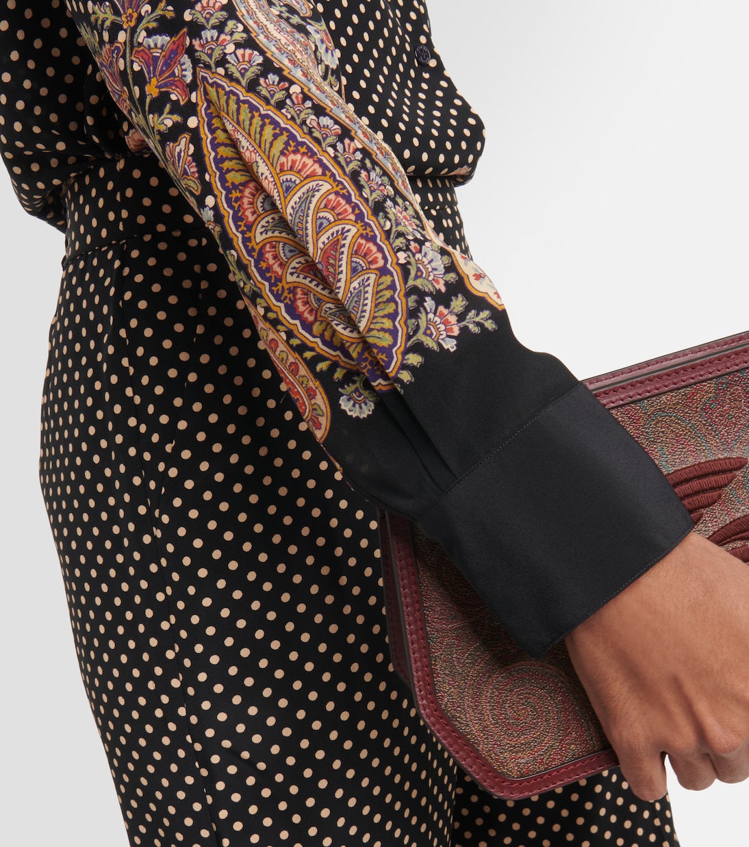 Chemise en soie à pois et motif cachemire | Etro