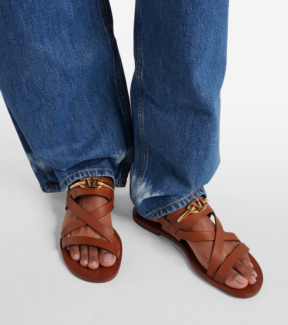 VLogo Gate leather sandals  | Valentino Garavani