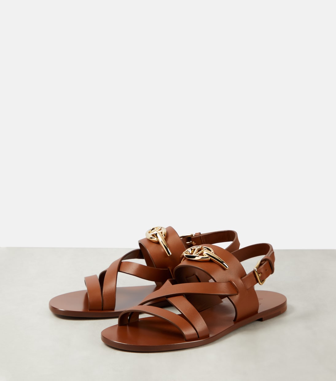 VLogo Gate leather sandals  | Valentino Garavani