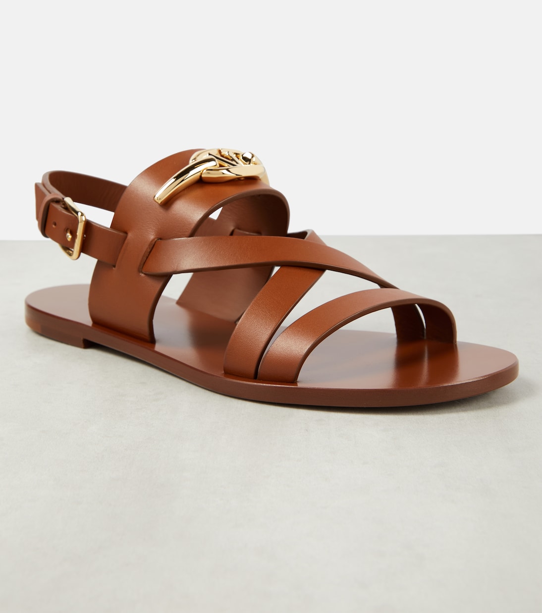 VLogo Gate leather sandals  | Valentino Garavani