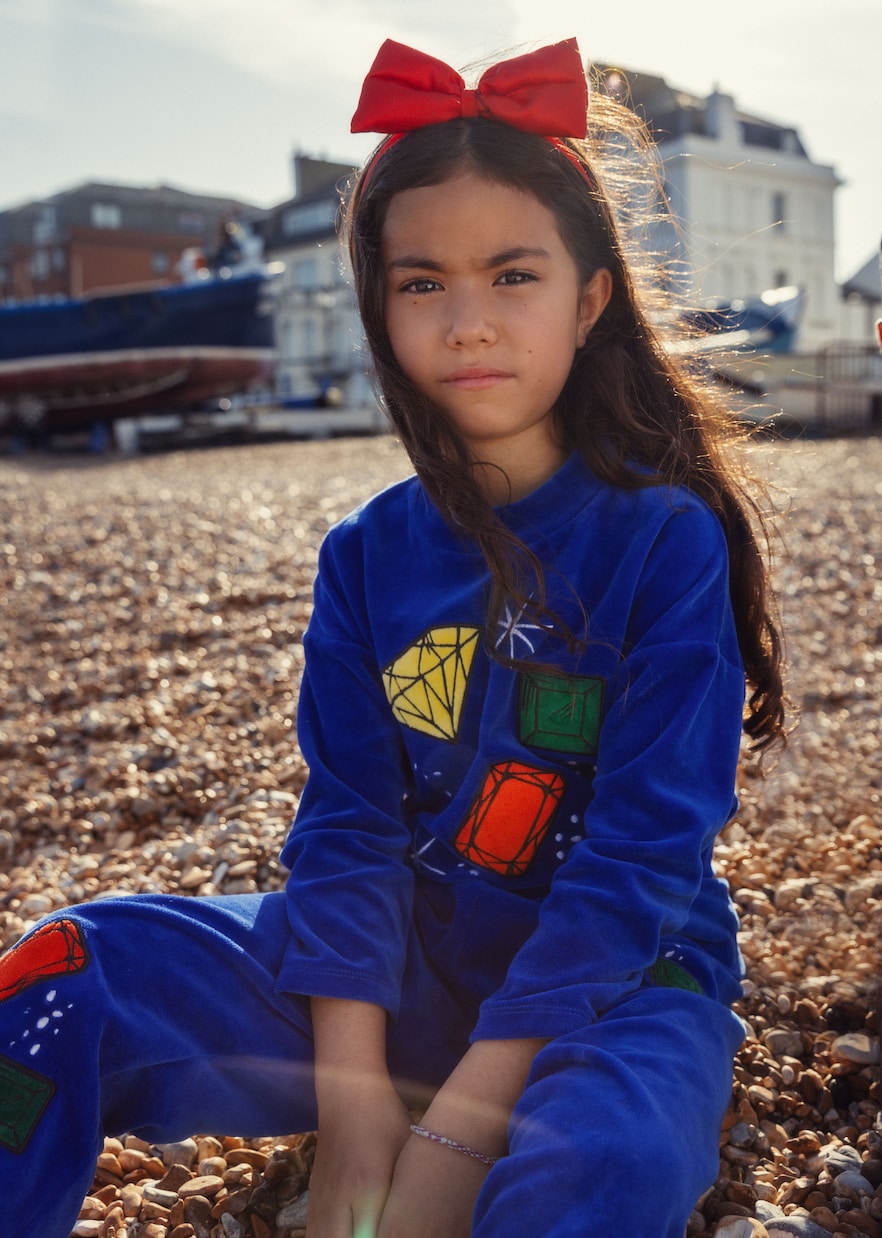 Hose Jewels aus Velours | Mini Rodini
