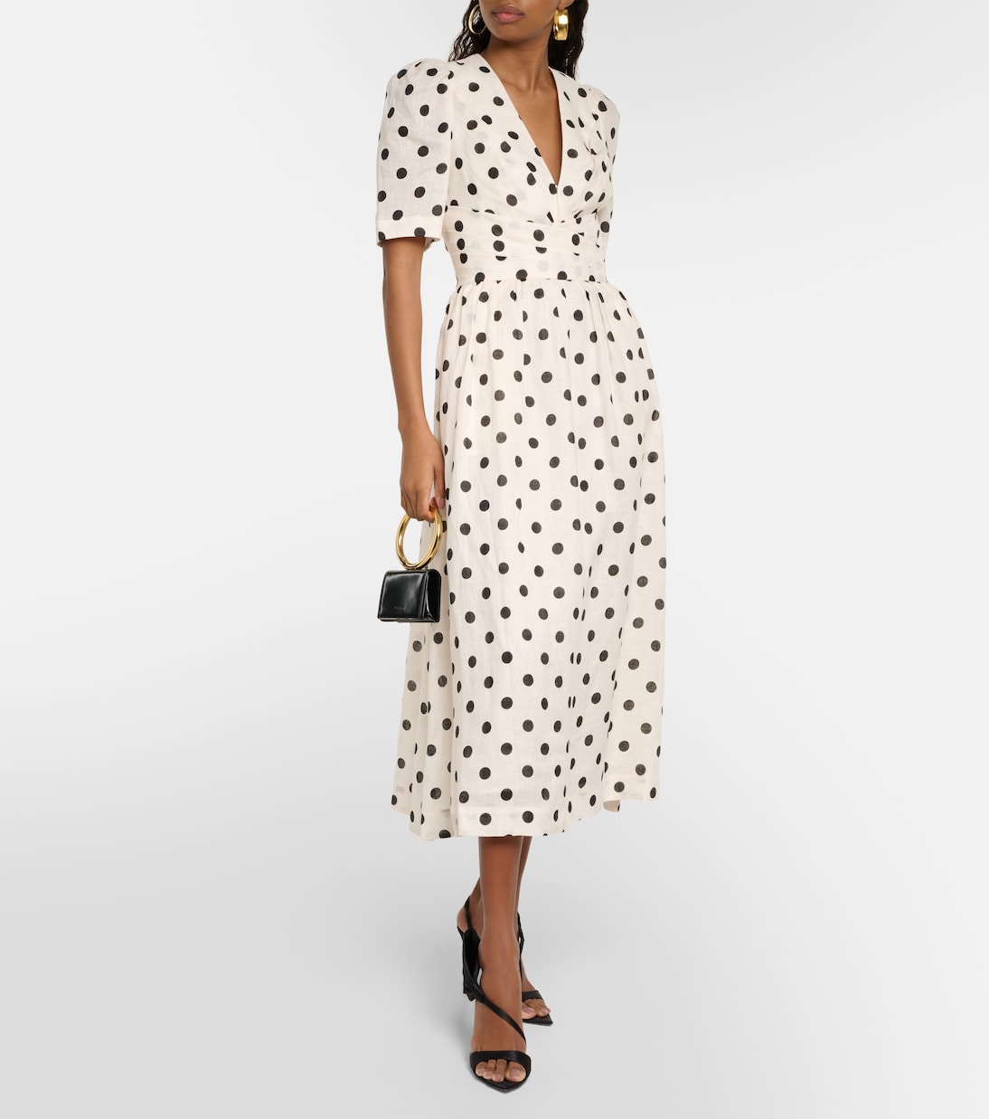 Abito midi Crush in lino a pois | Zimmermann