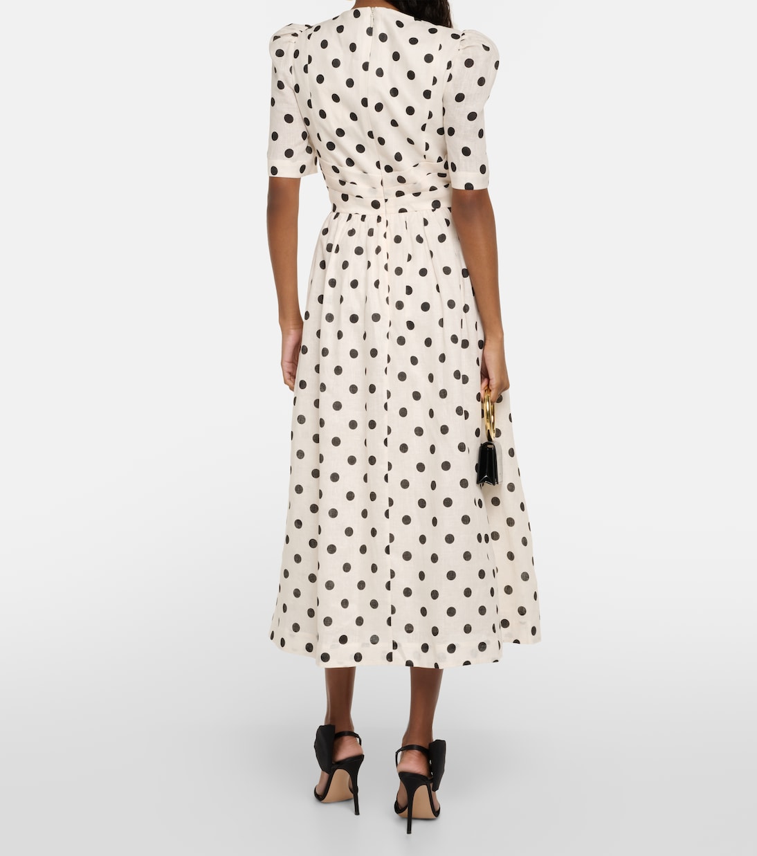 Abito midi Crush in lino a pois | Zimmermann