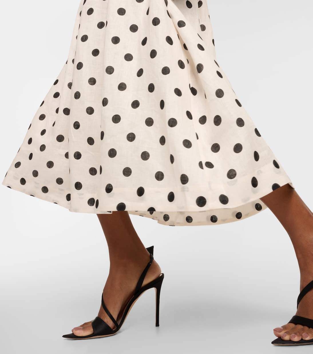 Abito midi Crush in lino a pois | Zimmermann