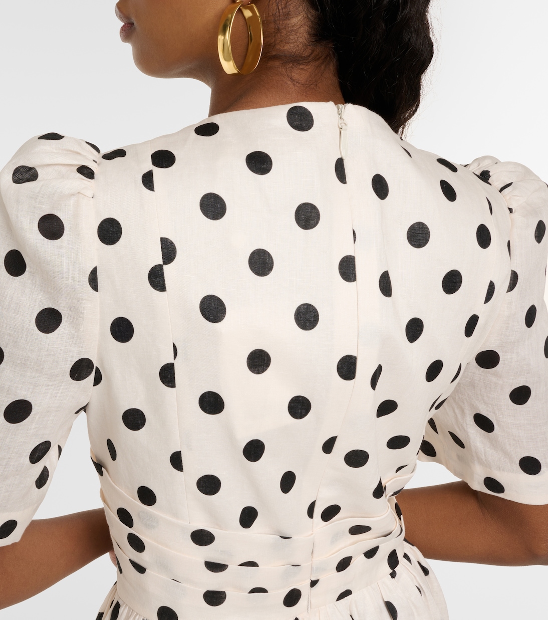 Abito midi Crush in lino a pois | Zimmermann