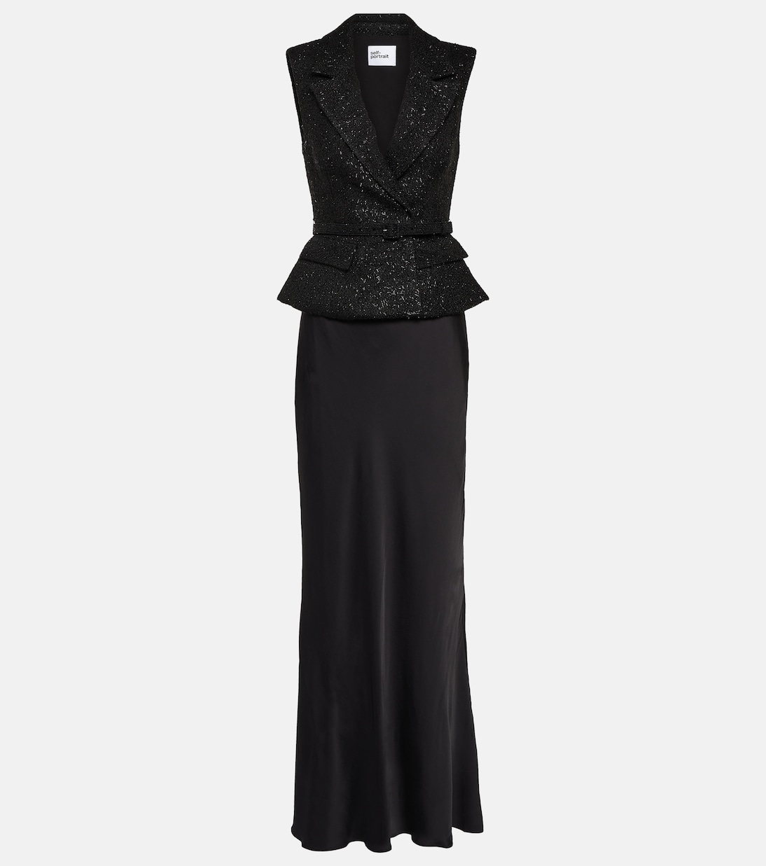 Peplum bouclé gown | Self-Portrait