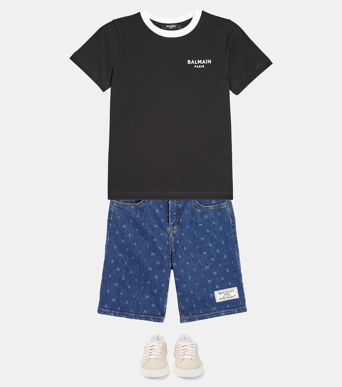 T-Shirt aus Baumwoll-Jersey | Balmain Kids