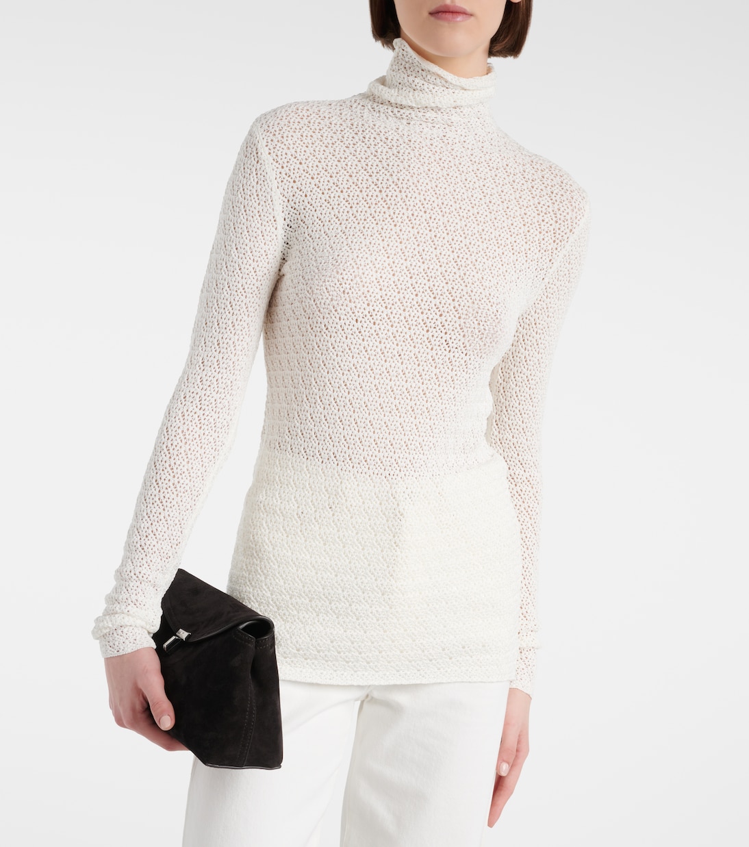 Top con cuello alto de croché | Toteme