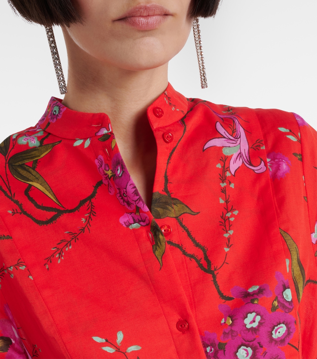 Robe midi en coton et lin | Erdem