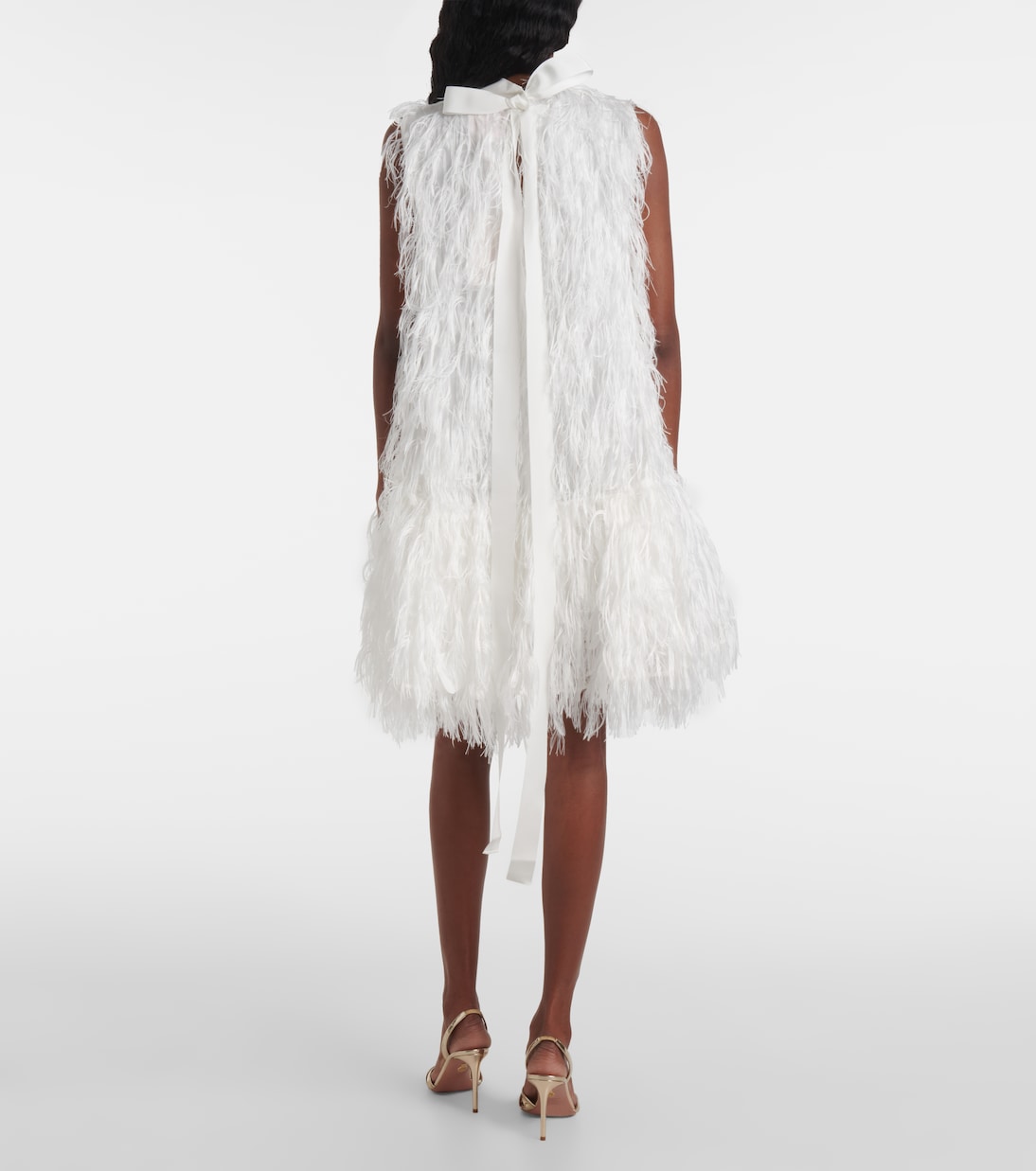 Robe de mariée Odette en soie et plumes synthétiques | Roksanda