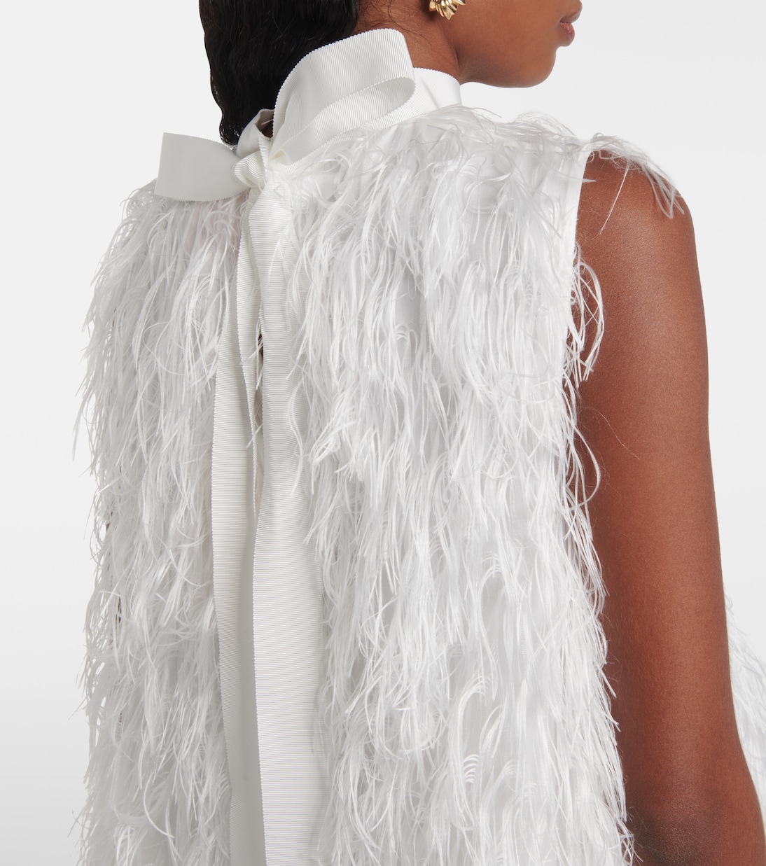Robe de mariée Odette en soie et plumes synthétiques | Roksanda