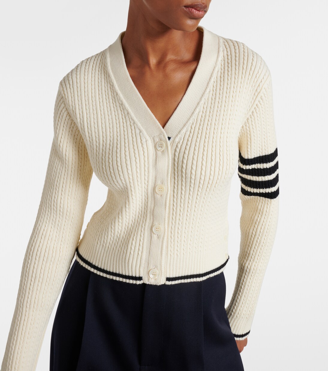 Cropped-Cardigan aus Wolle | Thom Browne