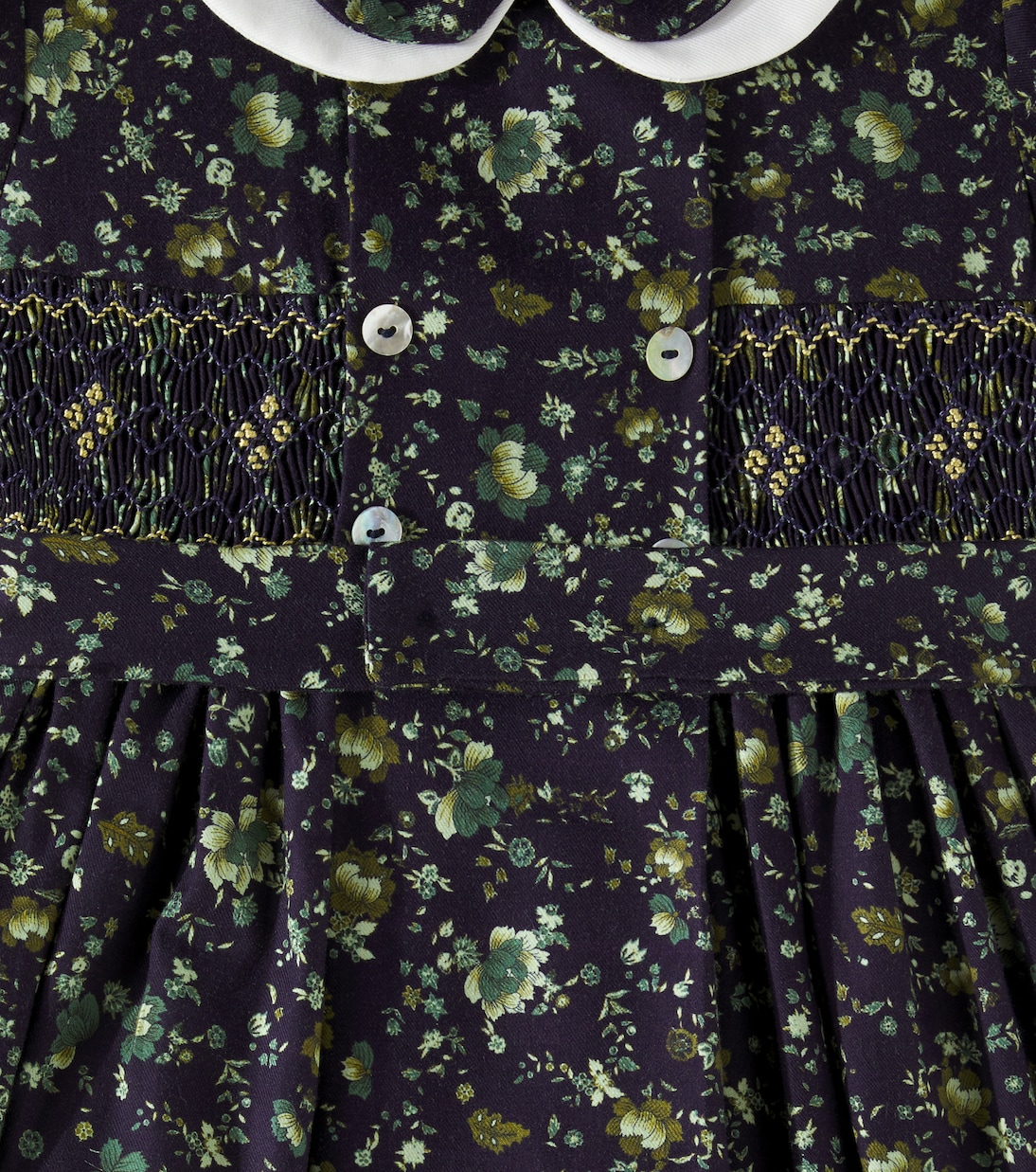 Abito Arcadia in cotone a punto smock | La Coqueta
