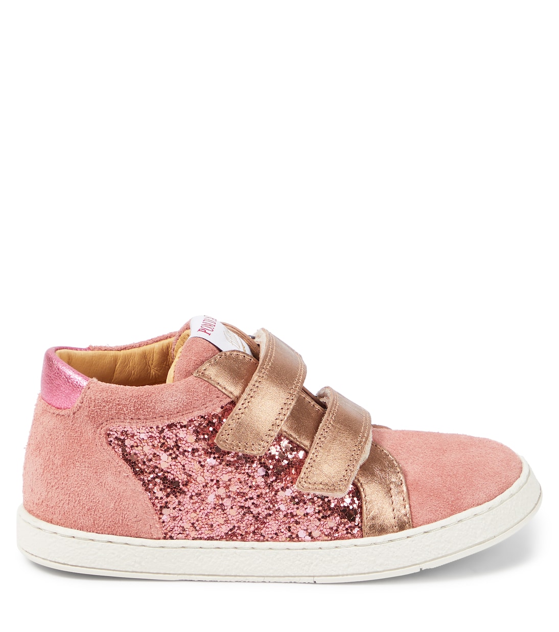 Sneakers Mousse Easy Top con suede e glitter | Pom d'Api