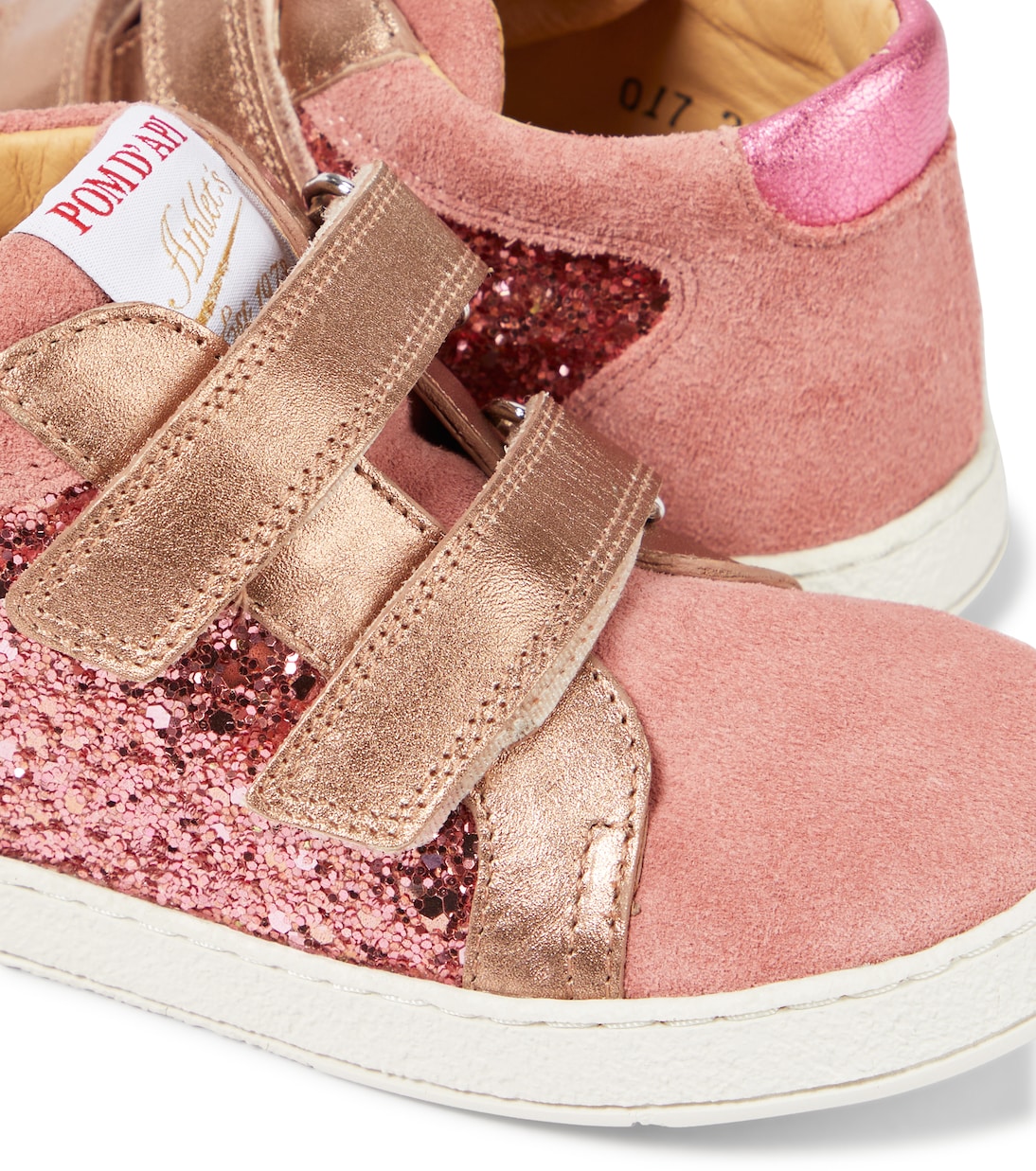 Sneakers Mousse Easy Top con suede e glitter | Pom d'Api