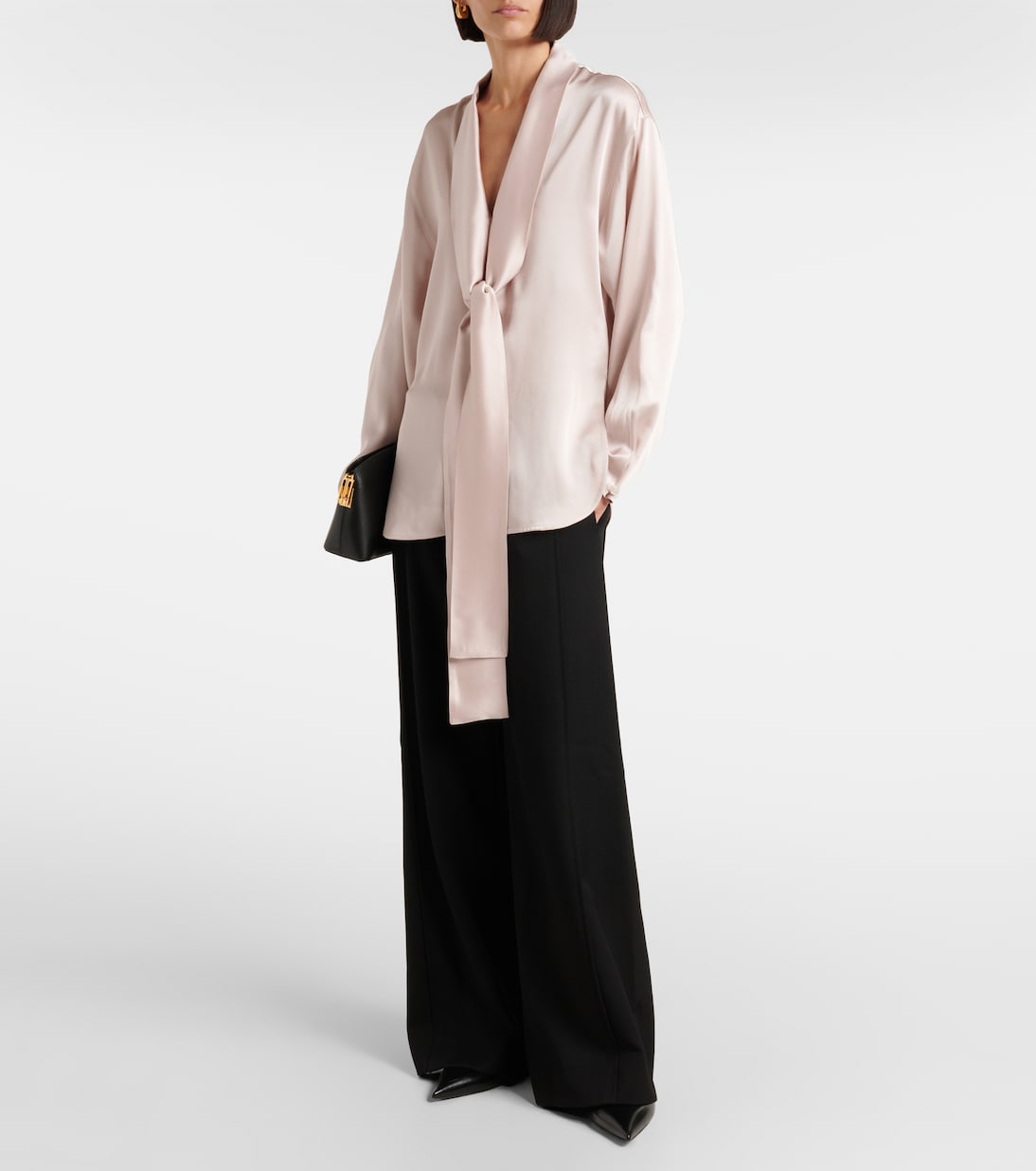 Tie-neck satin blouse | Victoria Beckham