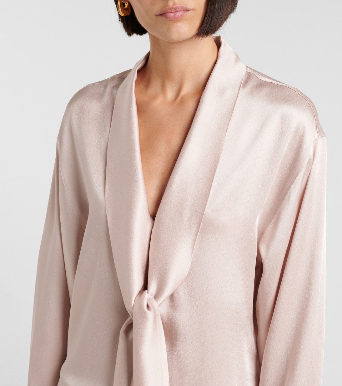 Tie-neck satin blouse | Victoria Beckham