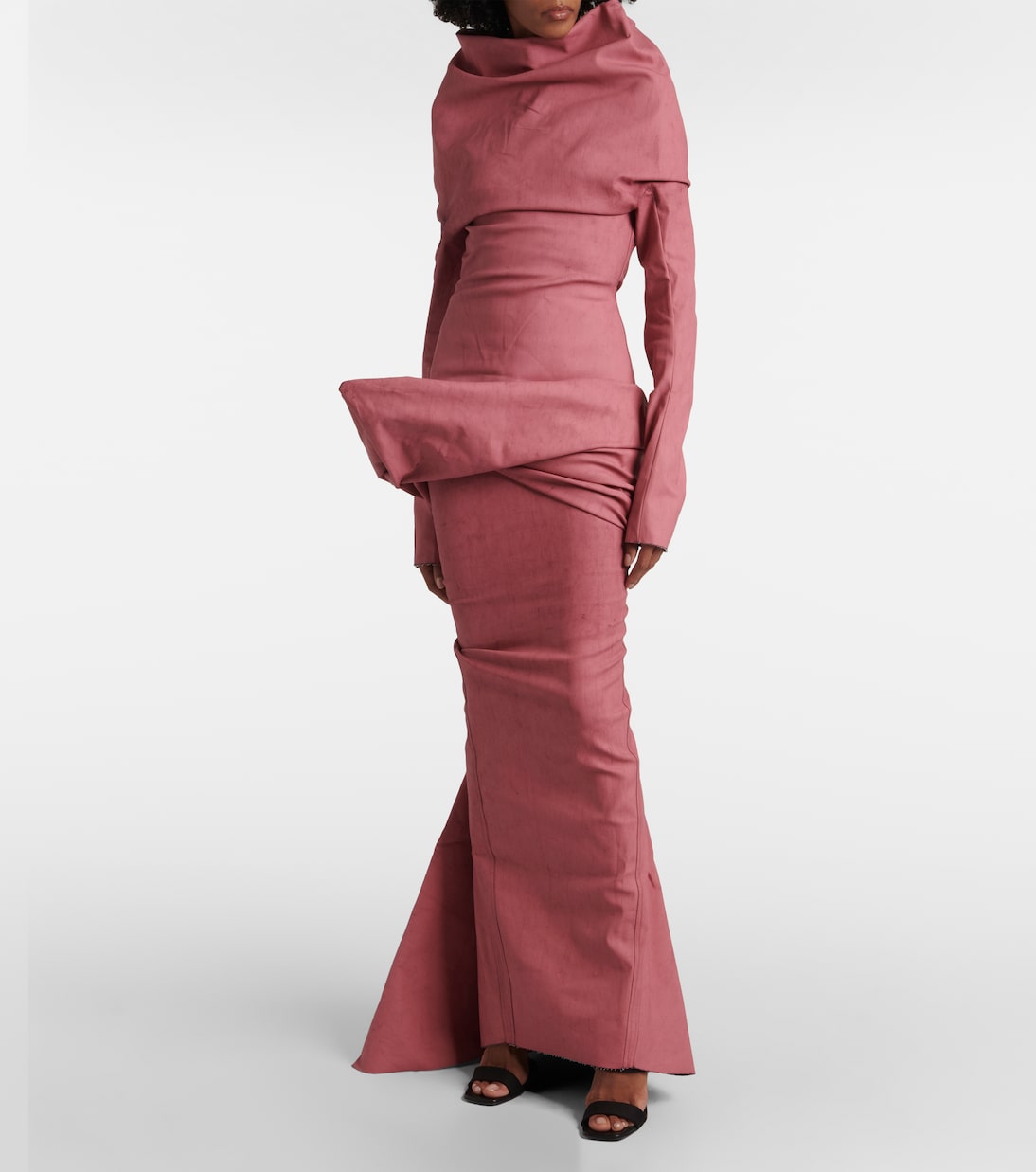 Falda larga drapeada de mezcla de algodón | Rick Owens