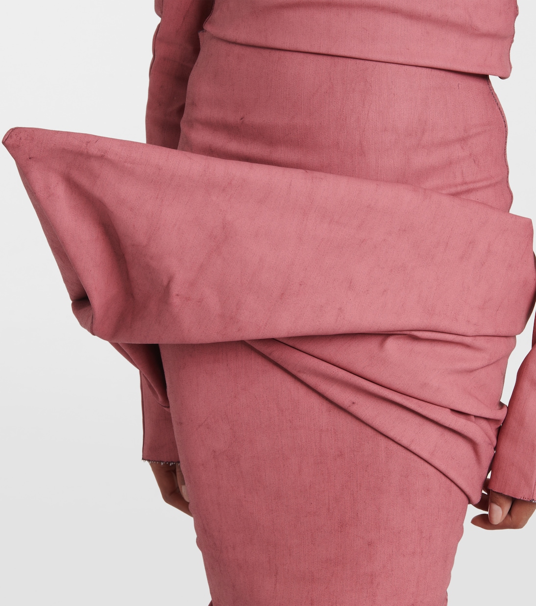 Falda larga drapeada de mezcla de algodón | Rick Owens