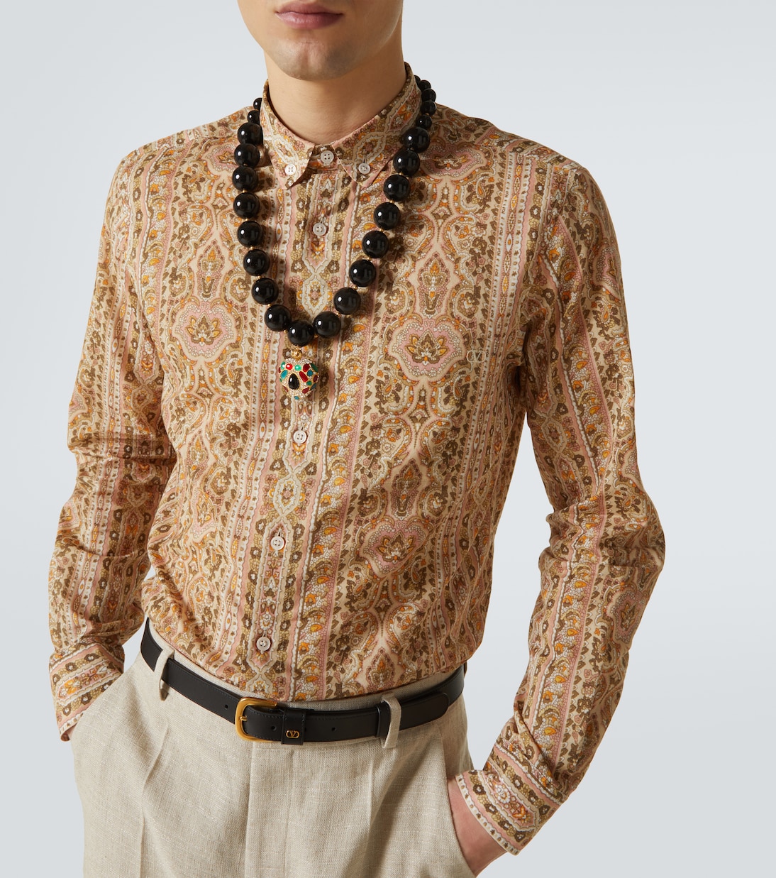 Camicia in cotone con stampa paisley | Valentino
