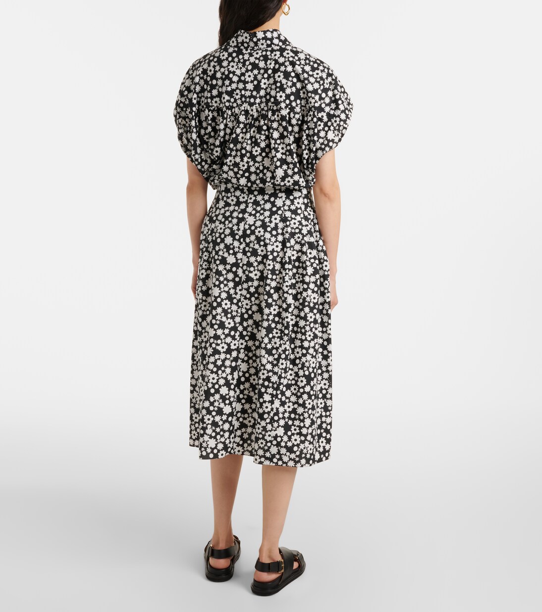 Gonna midi in cotone con stampa | Marni