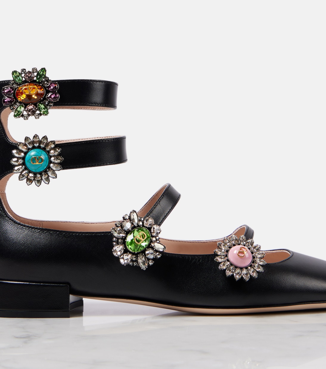 Preshoes embellished leather flats | Valentino Garavani