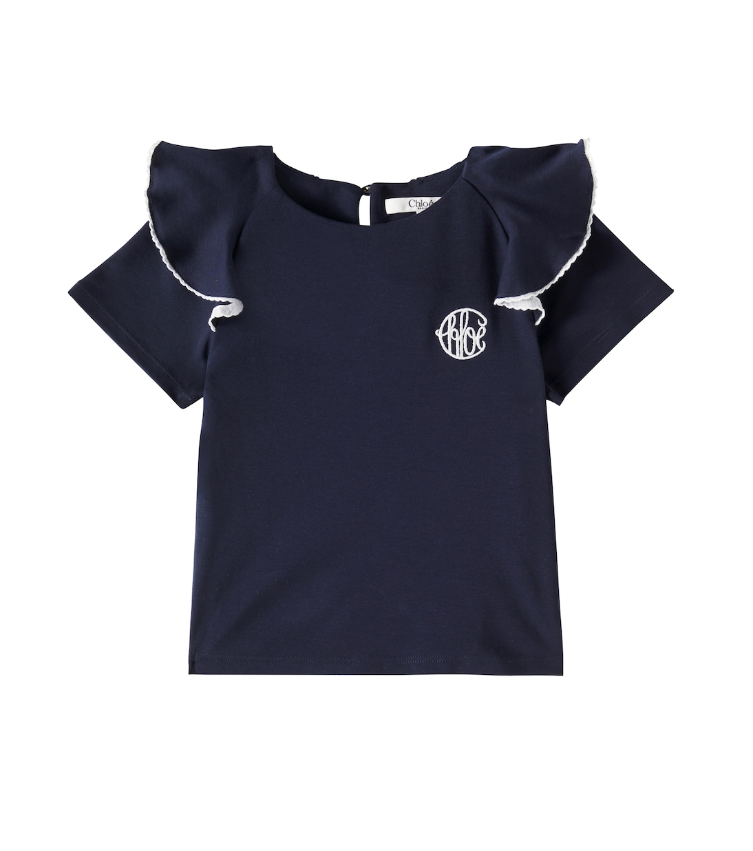 Top in jersey di cotone con ricamo | Chloé Kids