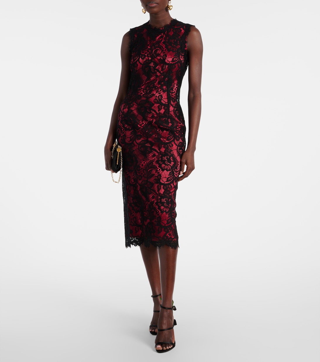 Cotton-blend lace midi dress | Dolce&Gabbana