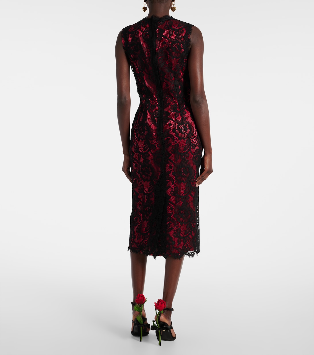 Cotton-blend lace midi dress | Dolce&Gabbana