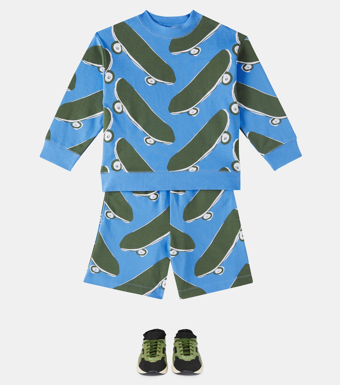 Printed cotton jersey sweatshirt and shorts set | Stella McCartney Kids