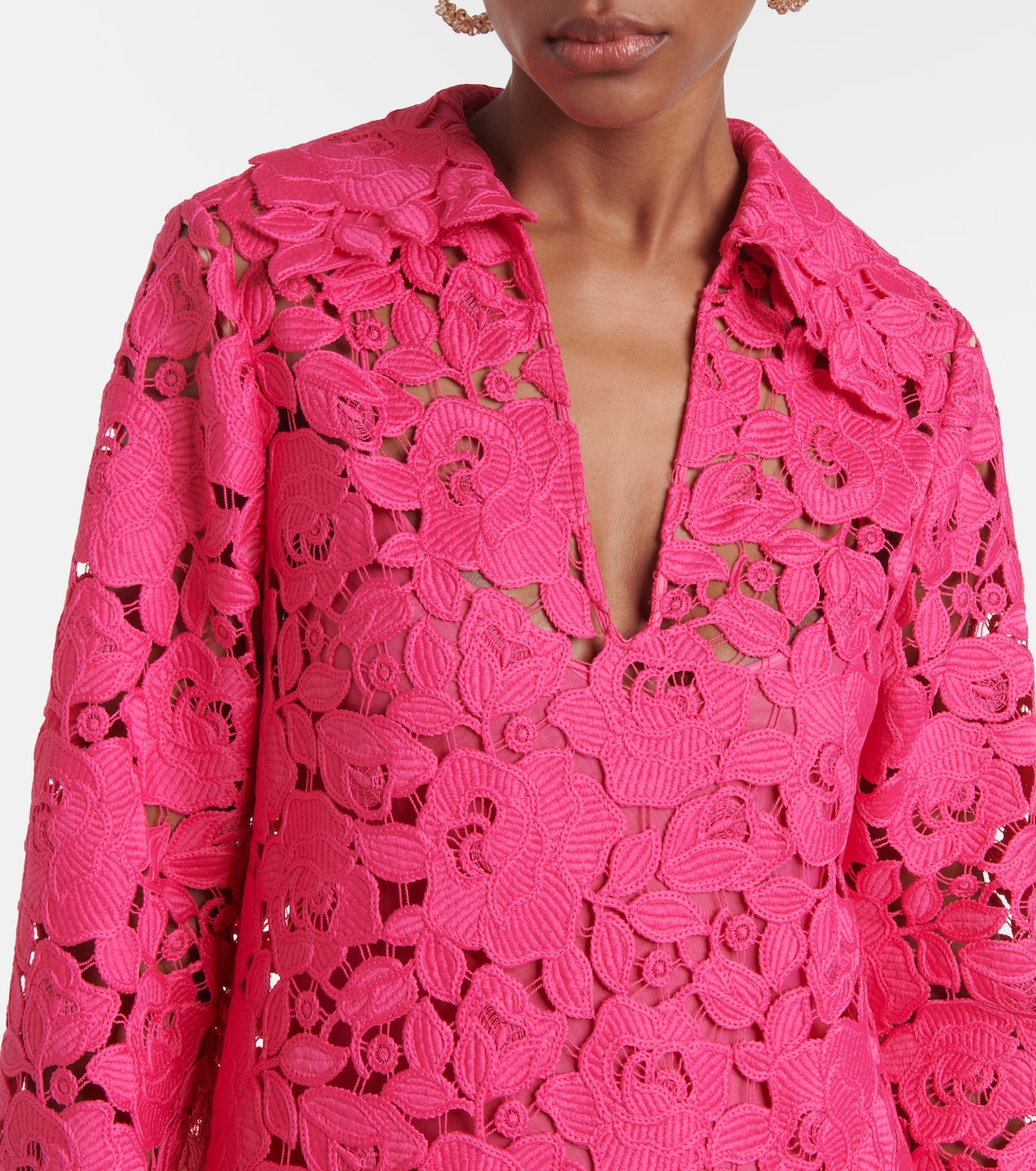 Vestido de fiesta de encaje floral | Oscar de la Renta