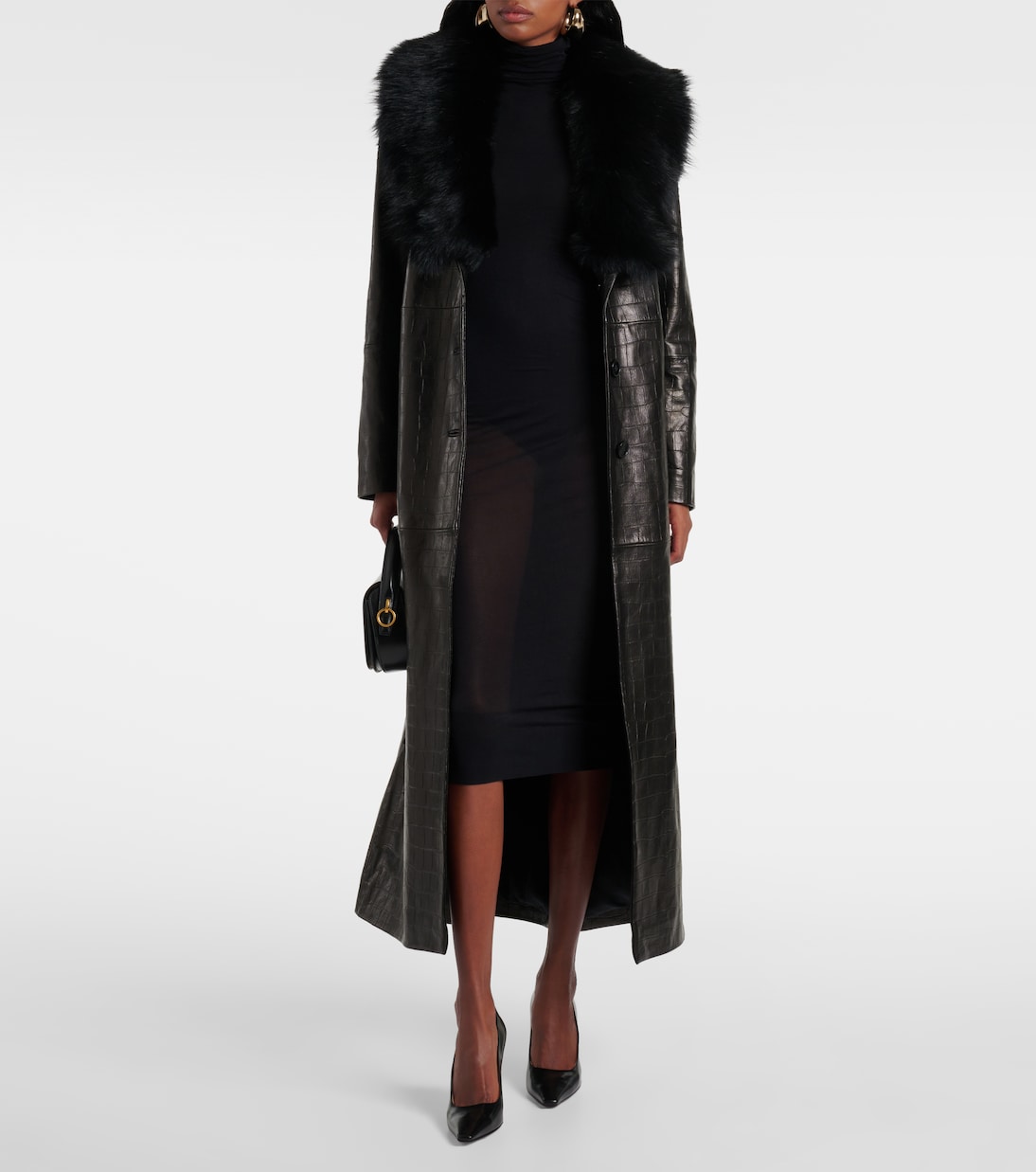 Manteau Dakota en cuir et shearling | Nour Hammour