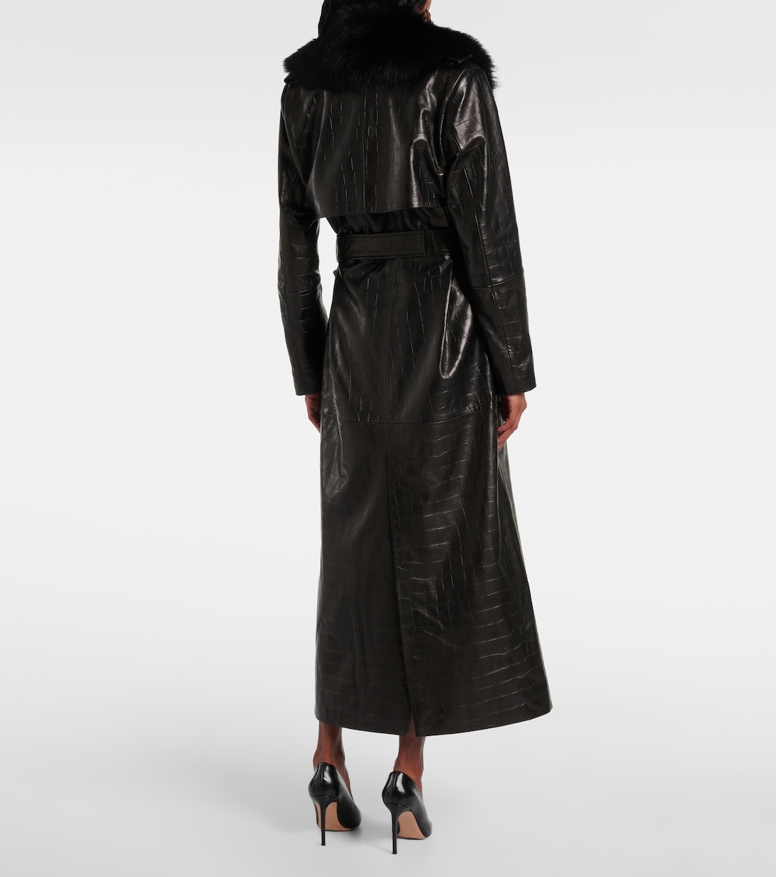 Manteau Dakota en cuir et shearling | Nour Hammour