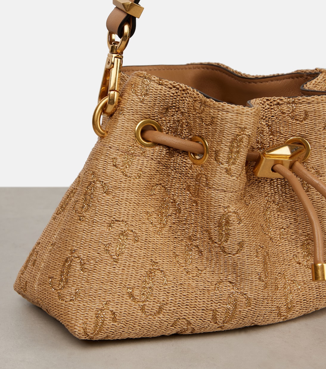 Secchiello Bon Bon Small in rafia | Jimmy Choo