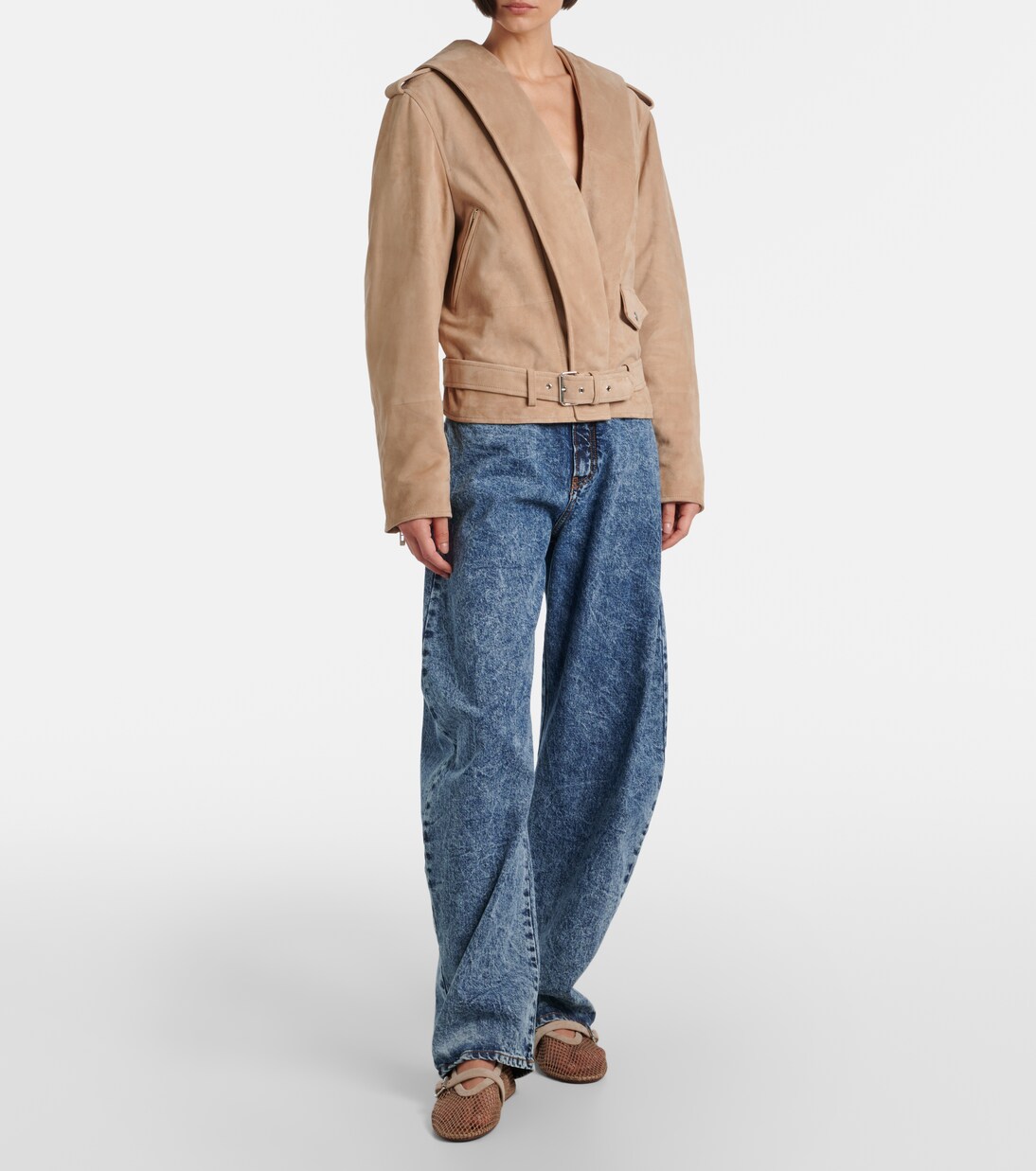 Suede biker jacket | Alaïa